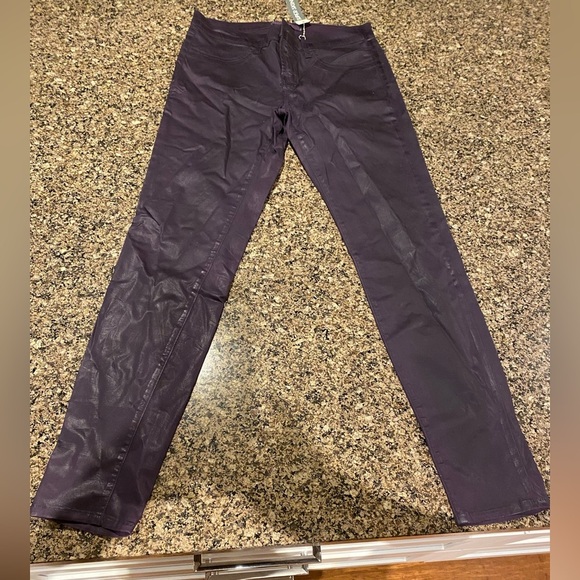 JBrand Signature Super Skinny 5-pocket leather-look Women's Purple Jeans Size 29 - Picture 3 of 13